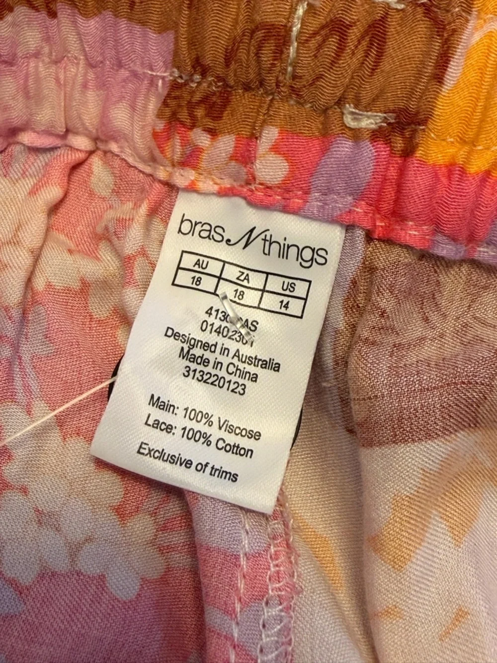 Bra N Things Floral Patchwork Lounge Relaxed Fit Shorts Pajama Boho Size 14